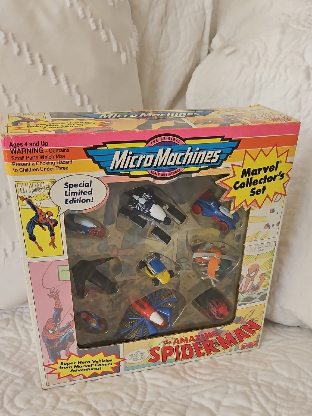 Marvel Micro Machines 1993 Spider-Man Vehicle Set - Red, Blue, Black, Yellow